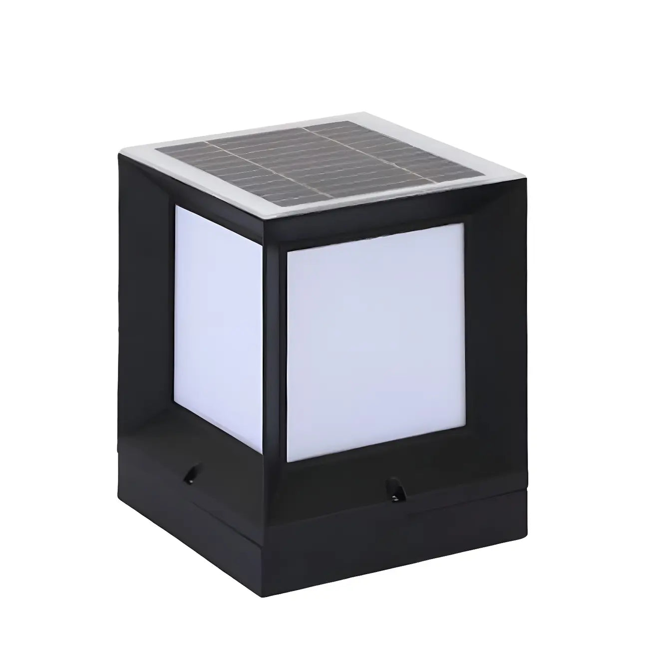 Lampes solaires LED tricolores noires pour poteaux d'extérieur