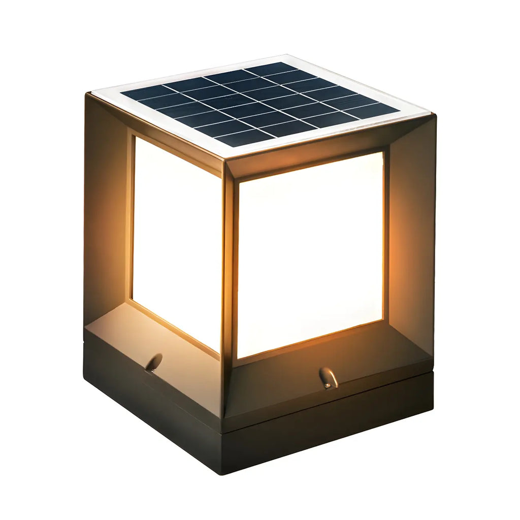Lampes solaires LED tricolores noires pour poteaux d'extérieur
