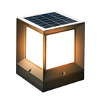 Lampes solaires LED tricolores noires pour poteaux d'extérieur