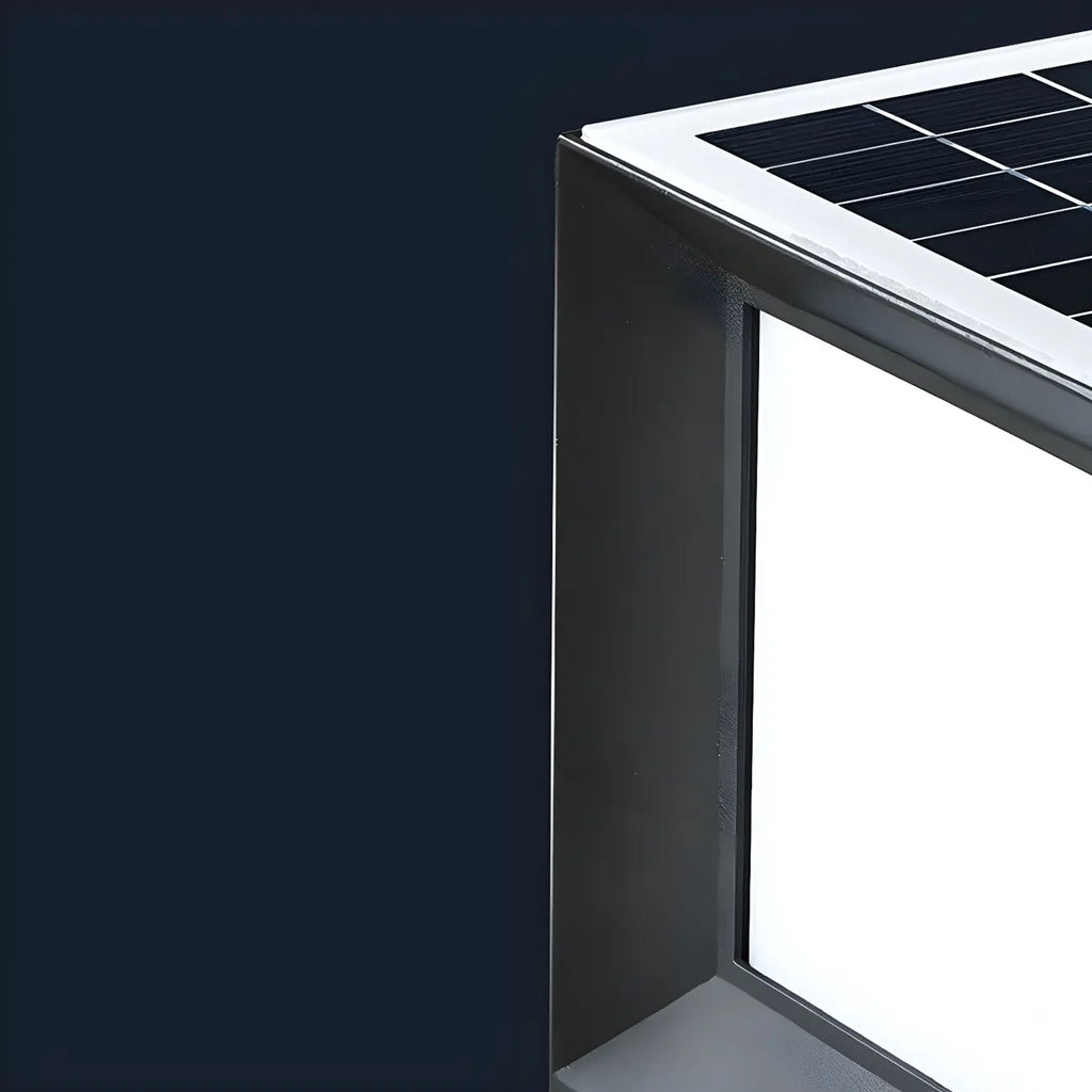 Lampes solaires LED tricolores noires pour poteaux d'extérieur