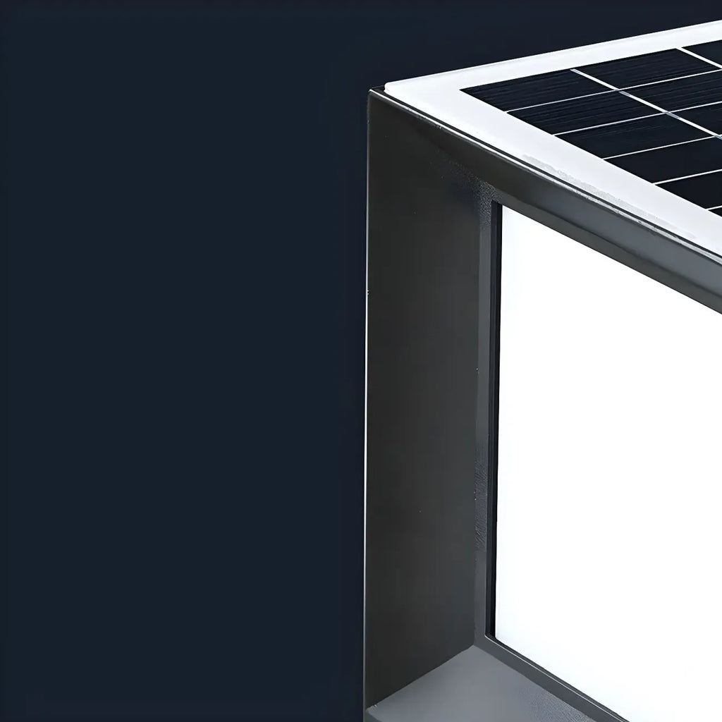 Lampes solaires LED tricolores noires pour poteaux d'extérieur