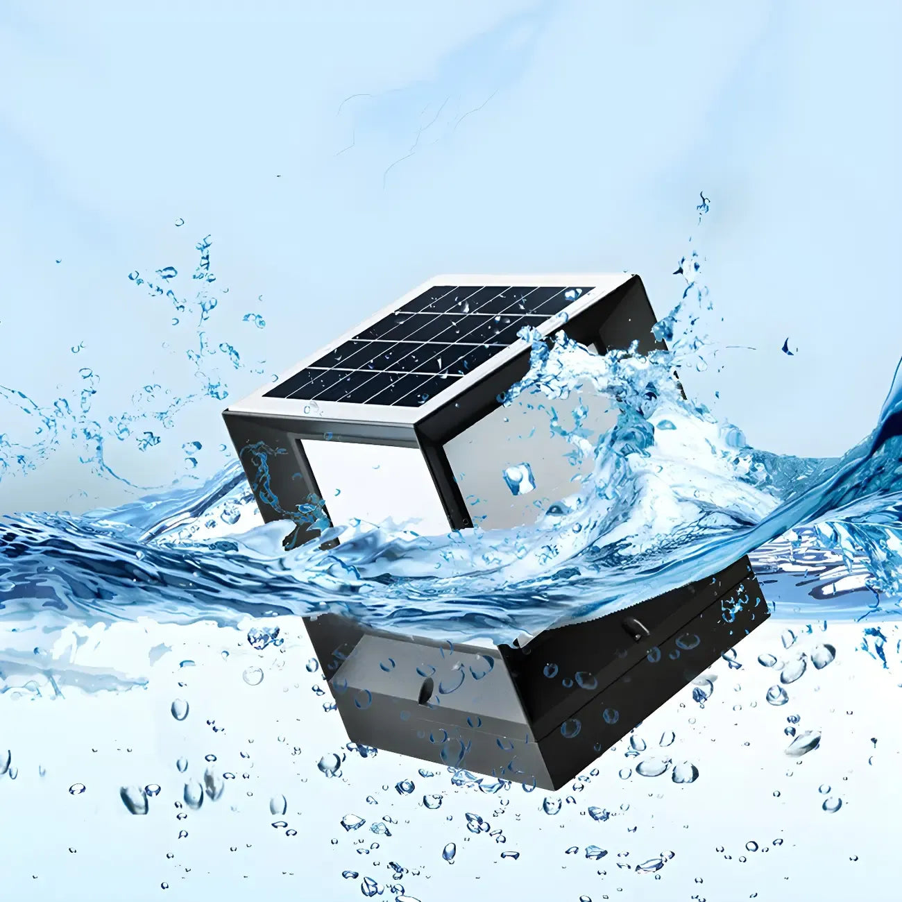 Lampes solaires LED tricolores noires pour poteaux d'extérieur