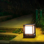 Lampes solaires LED tricolores noires pour poteaux d'extérieur