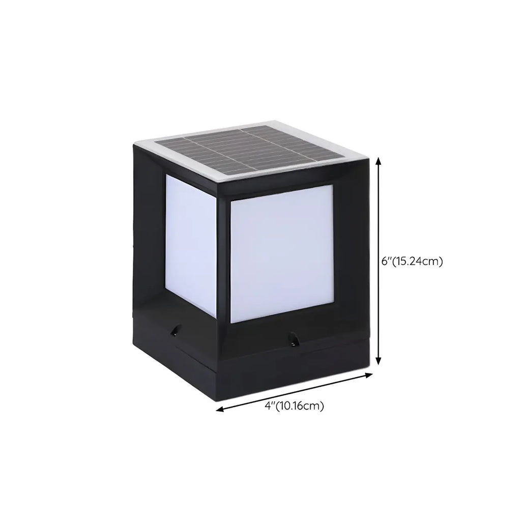Lampes solaires LED tricolores noires pour poteaux d'extérieur