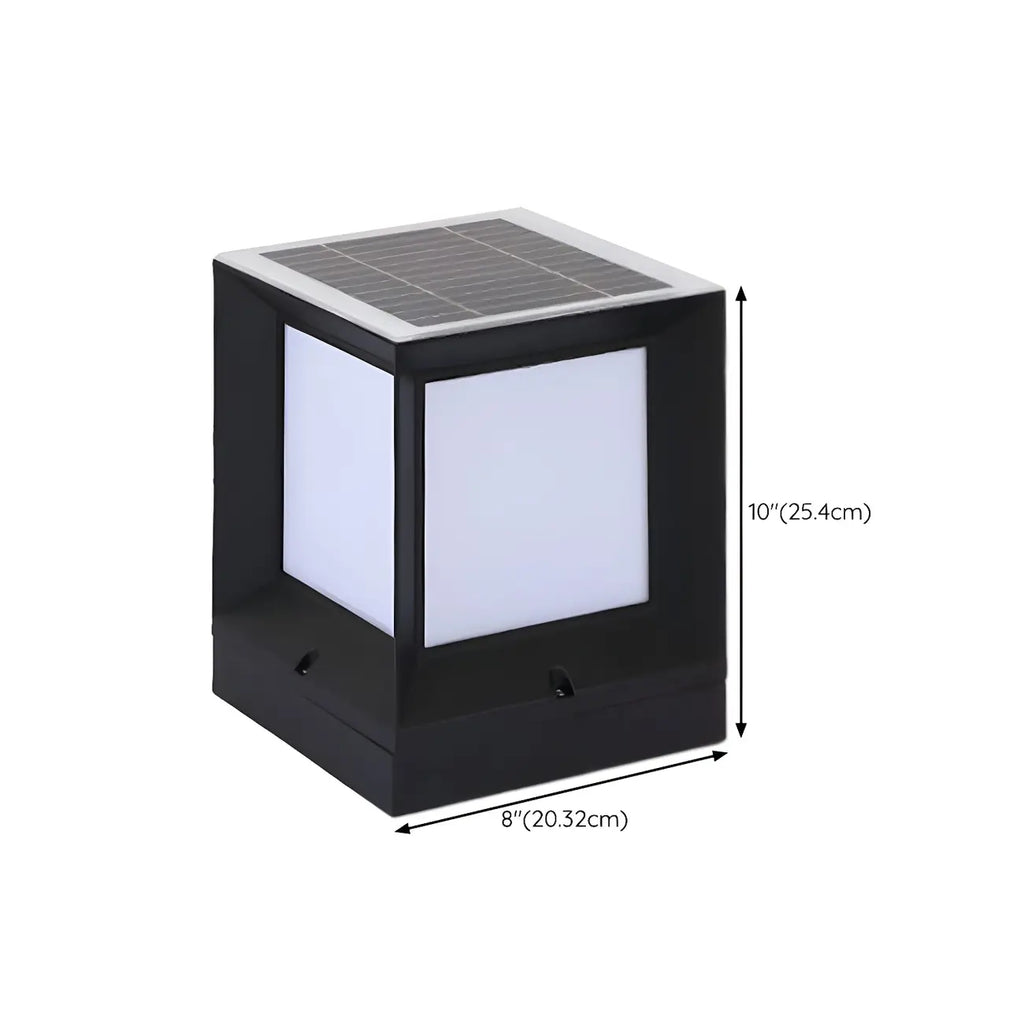 Lampes solaires LED tricolores noires pour poteaux d'extérieur