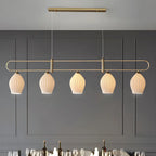 Suspension îlot moderne et simple en céramique à plusieurs lumières