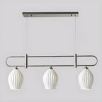 Suspension îlot moderne et simple en céramique à plusieurs lumières