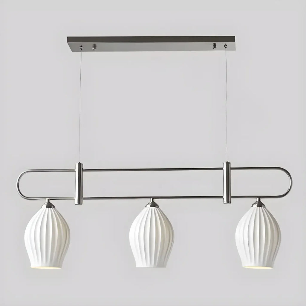 Suspension îlot moderne et simple en céramique à plusieurs lumières