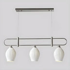 Suspension îlot moderne et simple en céramique à plusieurs lumières