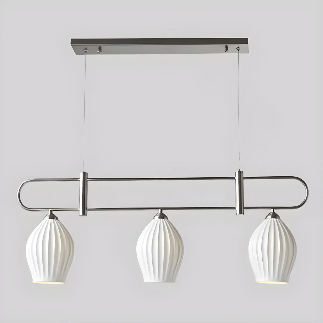 Suspension îlot moderne et simple en céramique à plusieurs lumières