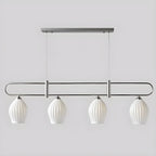 Suspension îlot moderne et simple en céramique à plusieurs lumières