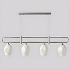 Suspension îlot moderne et simple en céramique à plusieurs lumières