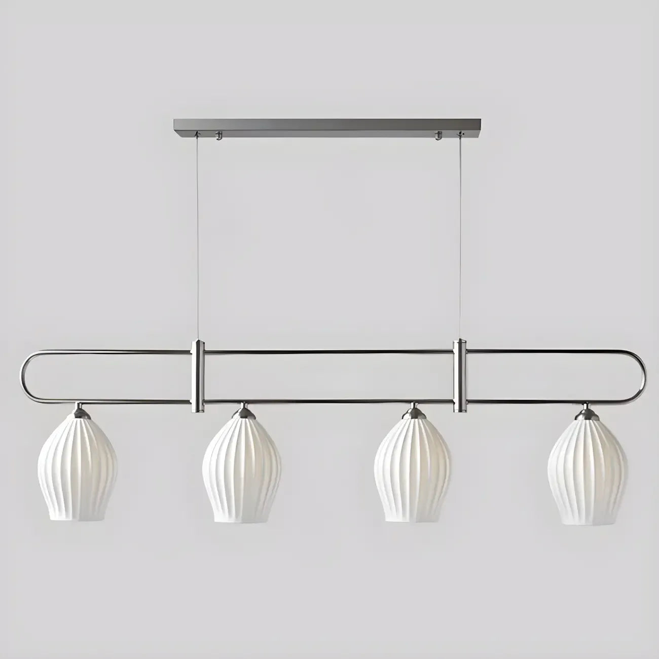 Suspension îlot moderne et simple en céramique à plusieurs lumières