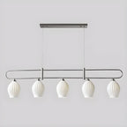Suspension îlot moderne et simple en céramique à plusieurs lumières