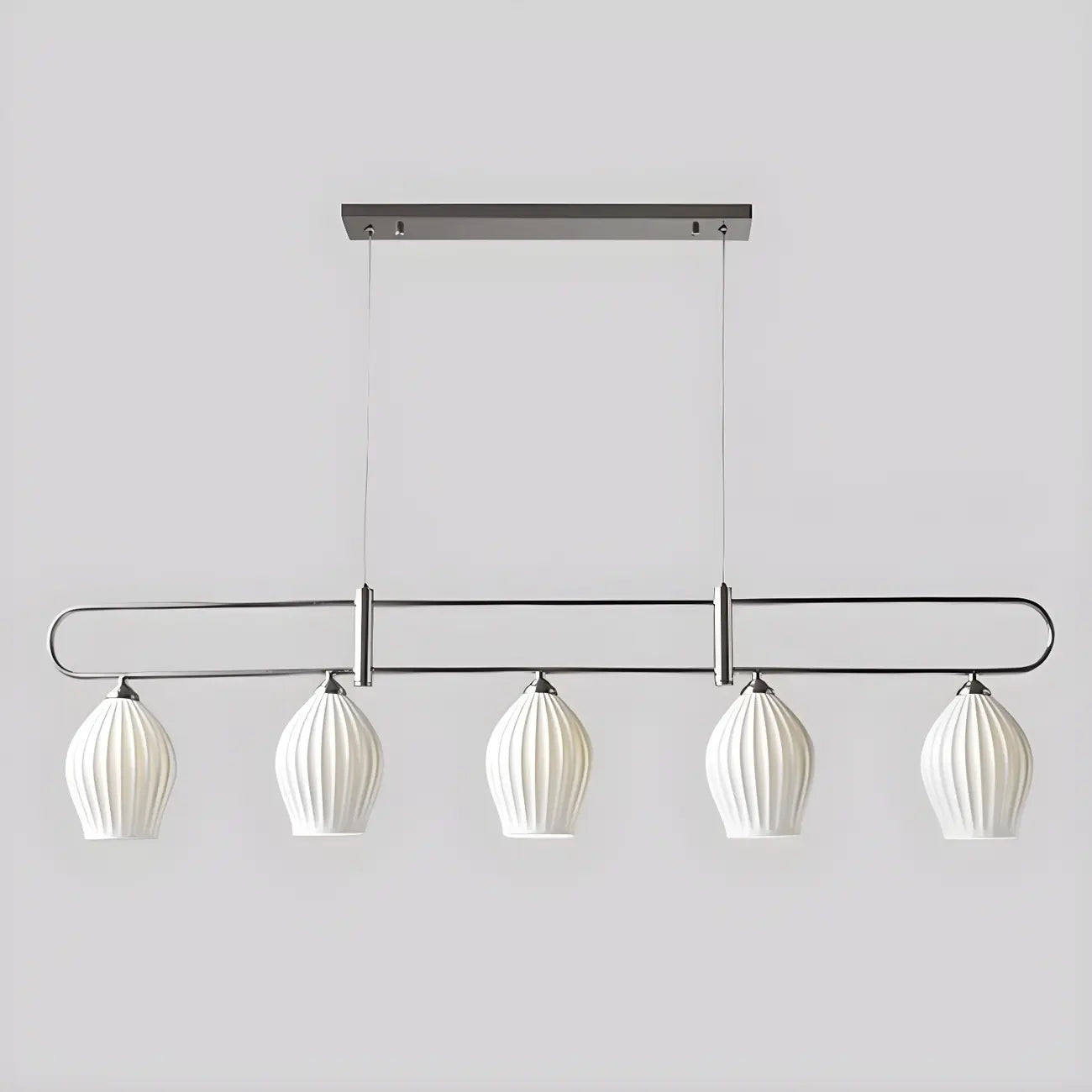 Suspension îlot moderne et simple en céramique à plusieurs lumières