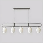 Suspension îlot moderne et simple en céramique à plusieurs lumières