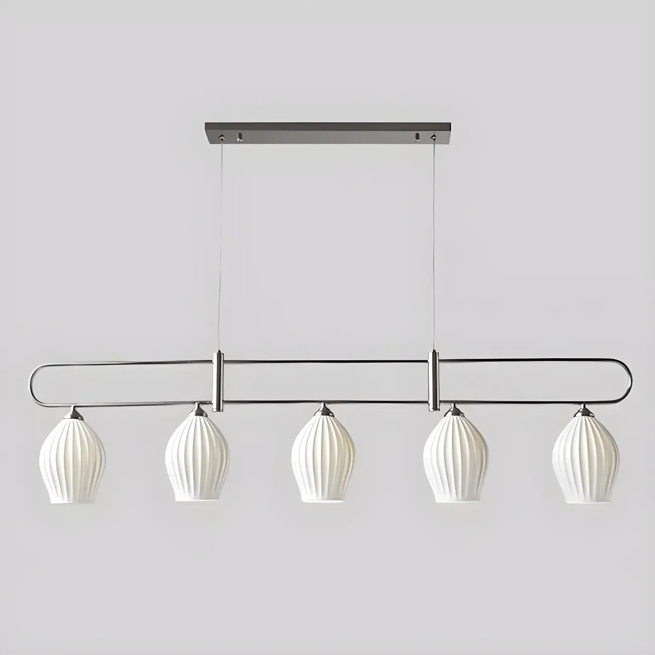 Suspension îlot moderne et simple en céramique à plusieurs lumières