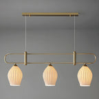 Suspension îlot moderne et simple en céramique à plusieurs lumières