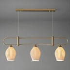 Suspension îlot moderne et simple en céramique à plusieurs lumières