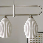 Suspension îlot moderne et simple en céramique à plusieurs lumières