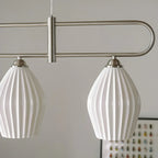 Suspension îlot moderne et simple en céramique à plusieurs lumières