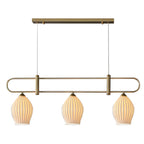 Suspension îlot moderne et simple en céramique à plusieurs lumières