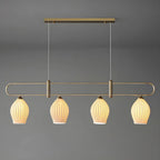 Suspension îlot moderne et simple en céramique à plusieurs lumières
