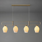 Suspension îlot moderne et simple en céramique à plusieurs lumières