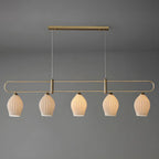Suspension îlot moderne et simple en céramique à plusieurs lumières