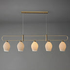 Suspension îlot moderne et simple en céramique à plusieurs lumières