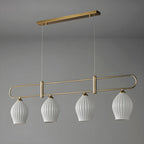 Suspension îlot moderne et simple en céramique à plusieurs lumières