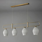 Suspension îlot moderne et simple en céramique à plusieurs lumières