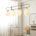 Suspension îlot moderne et simple en céramique à plusieurs lumières