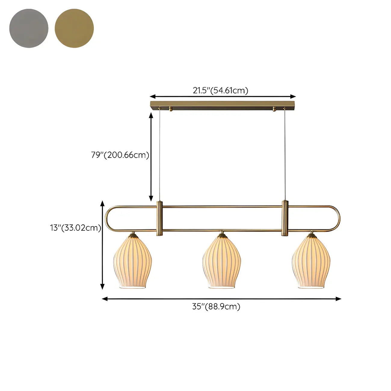Suspension îlot moderne et simple en céramique à plusieurs lumières