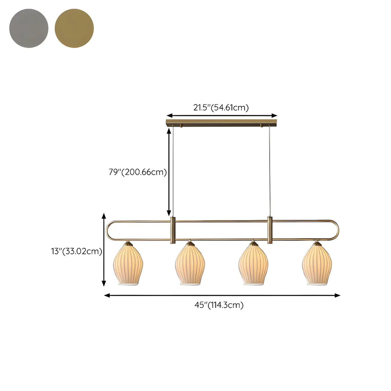 Suspension îlot moderne et simple en céramique à plusieurs lumières