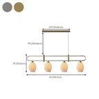 Suspension îlot moderne et simple en céramique à plusieurs lumières