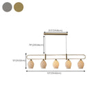 Suspension îlot moderne et simple en céramique à plusieurs lumières