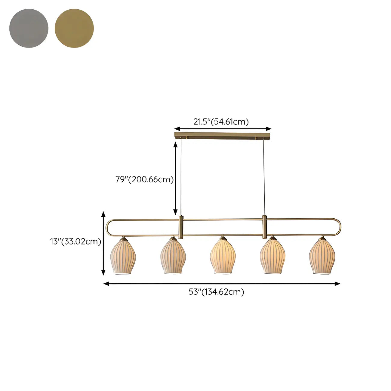 Suspension îlot moderne et simple en céramique à plusieurs lumières