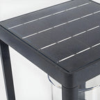 Lampes solaires verticales rectangulaires en métal noir pour poteaux extérieurs