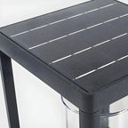 Lampes solaires verticales rectangulaires en métal noir pour poteaux extérieurs