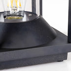 Lampes solaires verticales rectangulaires en métal noir pour poteaux extérieurs