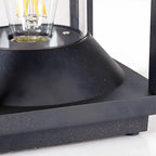 Lampes solaires verticales rectangulaires en métal noir pour poteaux extérieurs
