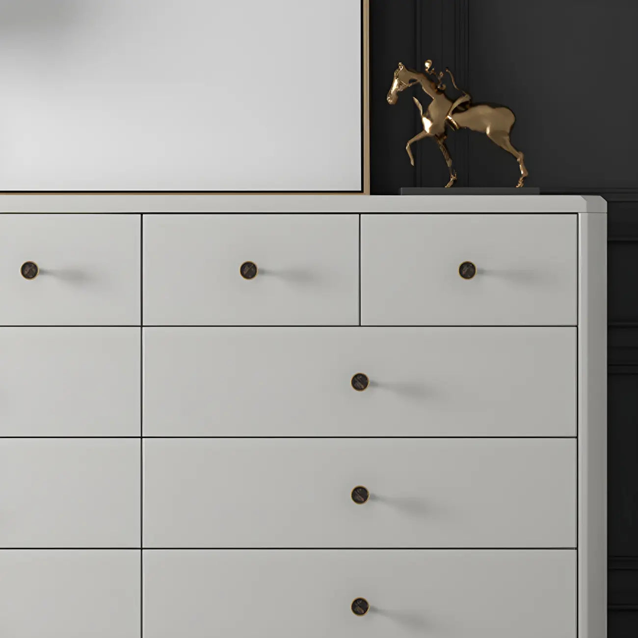Commode double minimaliste en bois de cerisier avec tiroirs