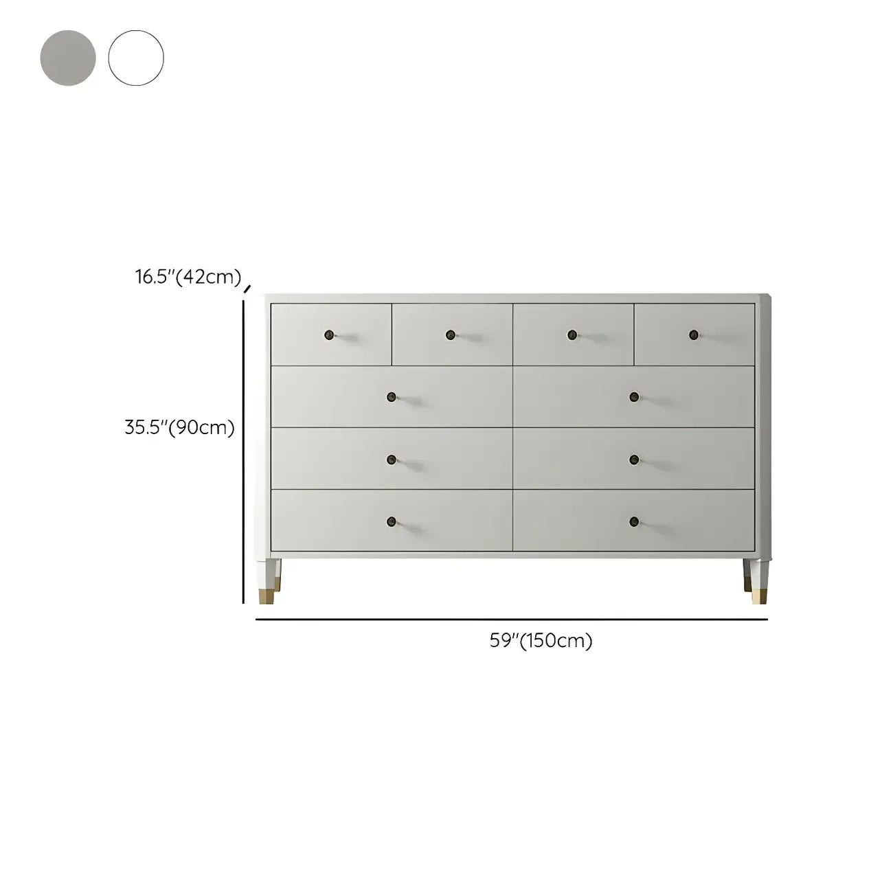 Commode double minimaliste en bois de cerisier avec tiroirs
