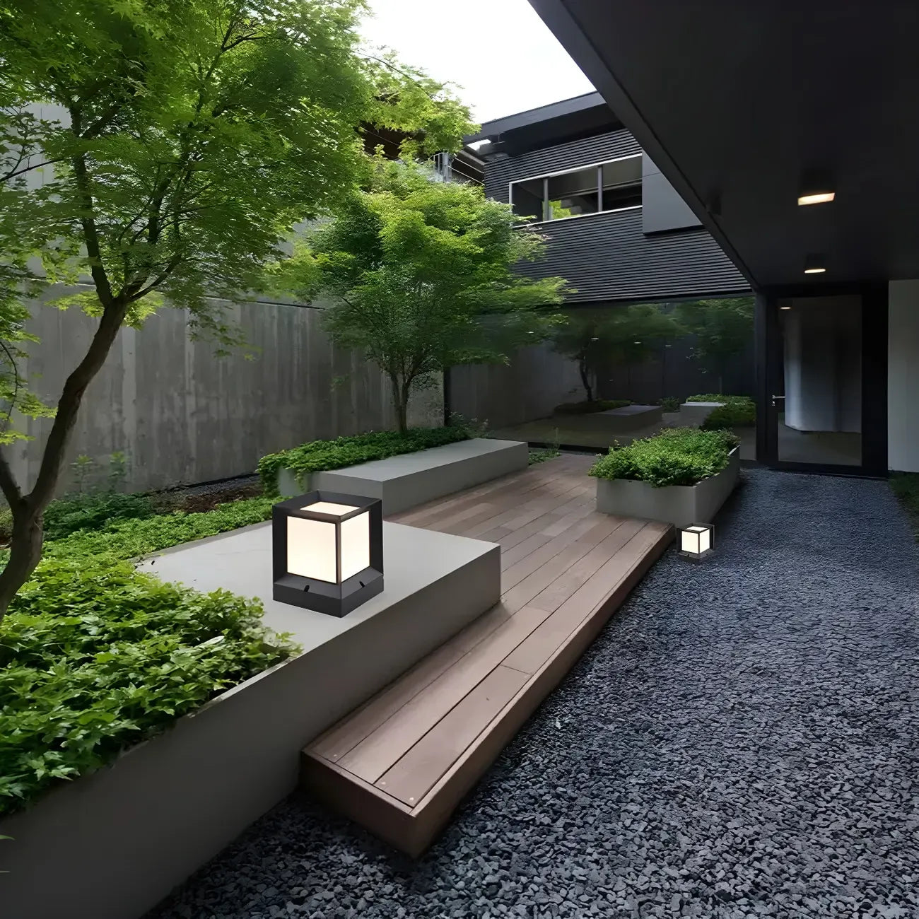 Lampadaires d'extérieur modernes et simples en aluminium noir