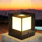 Lampadaires d'extérieur modernes et simples en aluminium noir