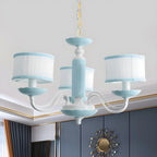 Lustre rétro en verre rose en forme de fleur