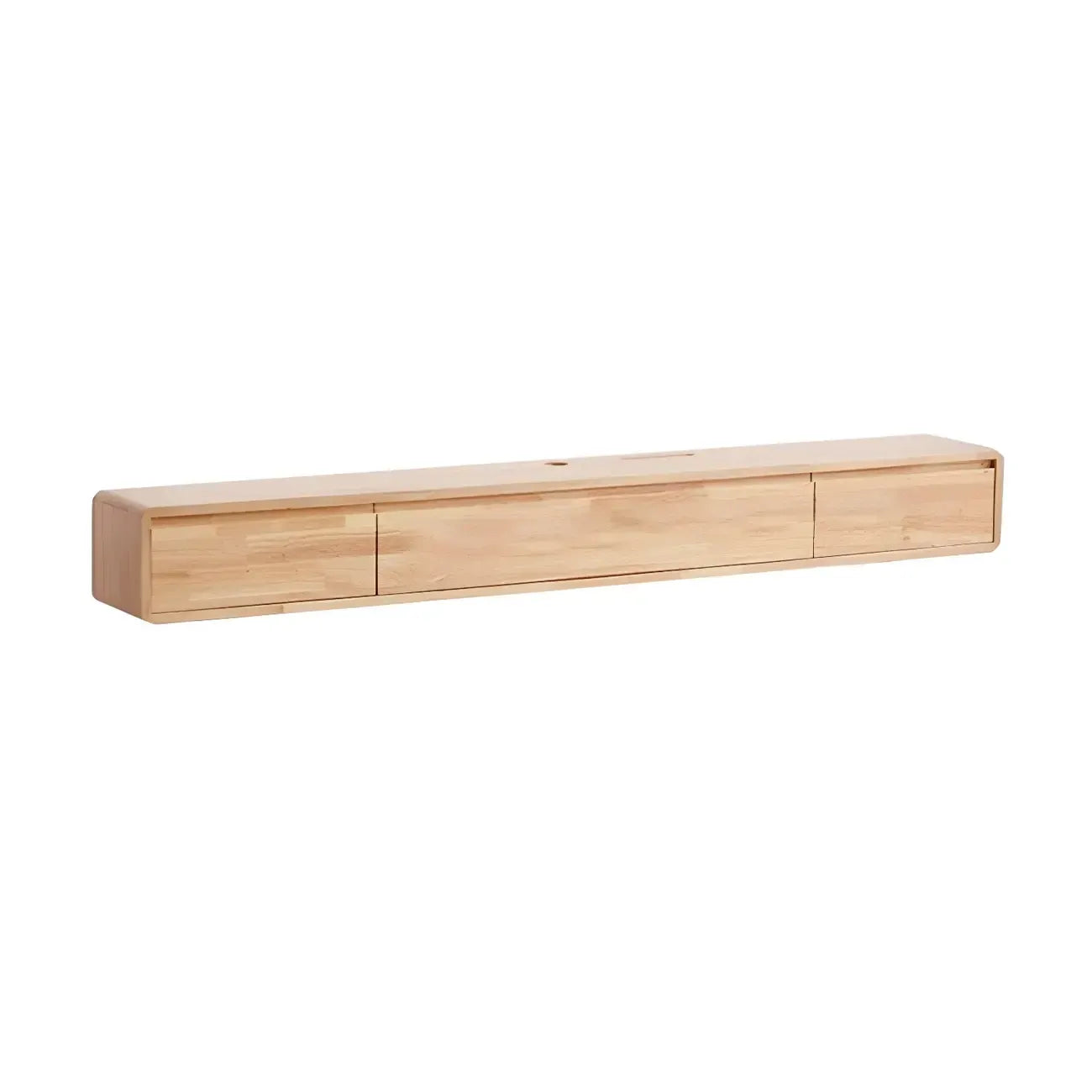 Meuble TV mural rectangulaire en bois blanc avec tiroirs