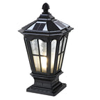 Lampes solaires rectangulaires d'extérieur en métal noir/bronze pour poteaux, idéales pour le jardin et la cour.