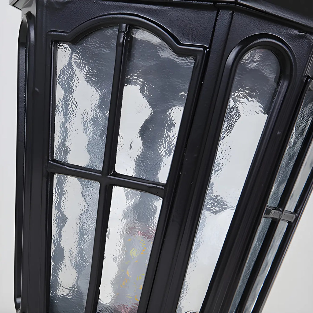 Lampes solaires rectangulaires d'extérieur en métal noir/bronze pour poteaux, idéales pour le jardin et la cour.